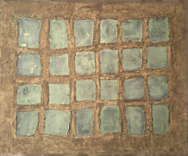 Abstract schilderij /GreenLove  / H 120 x B 100 cm.
