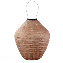 Solar Lampion Jar - Ikat Pink - 30 cm