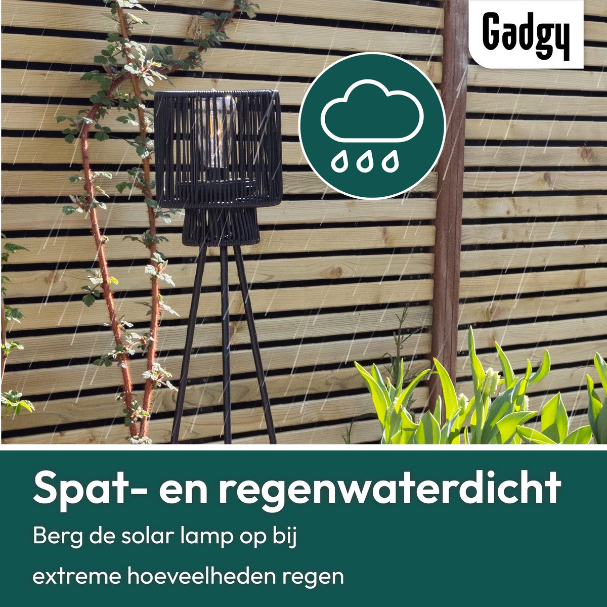 Solar Staande Lamp Driepoot – Zwart – 103 cm