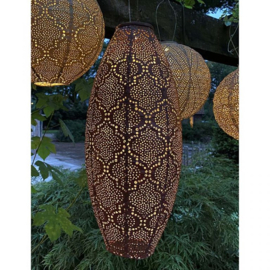 Solar Lampion Long Oval - Mosaic Dark Grey - 20 cm