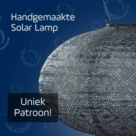 Solar Lampion Oval - Mosaic Grey Blue - 40 cm