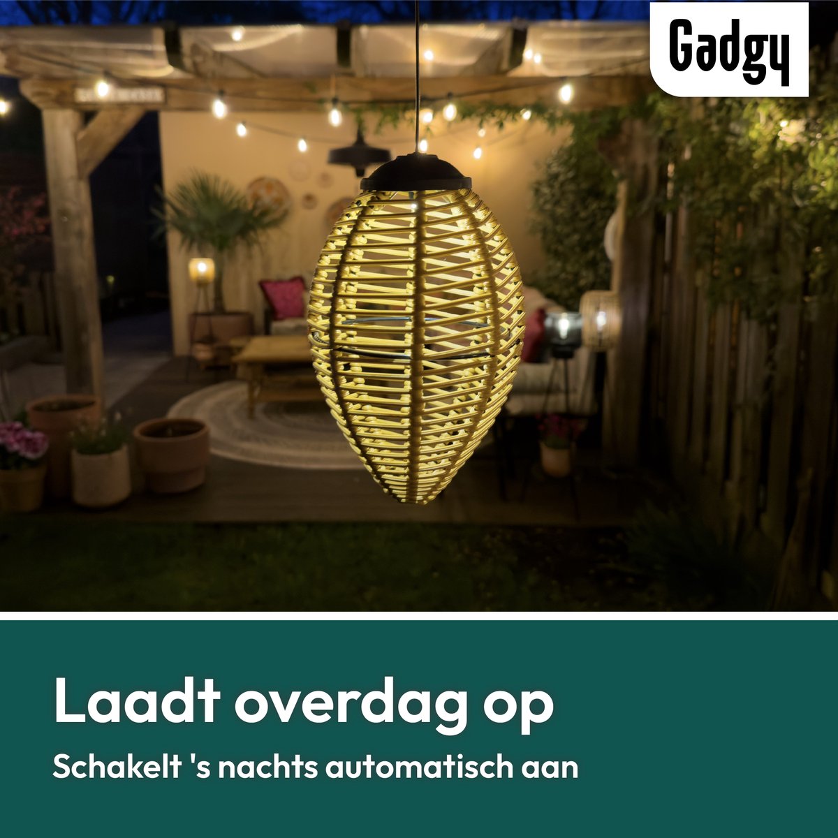 Solar Hanglampen Rattan – Set van 2