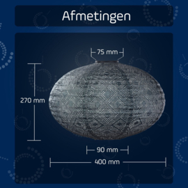 Solar Lampion Oval - Mosaic Grey Blue - 40 cm