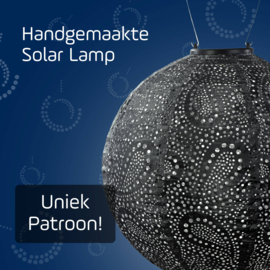 Solar Lampion Round - Paisley Dark Grey - 30 cm