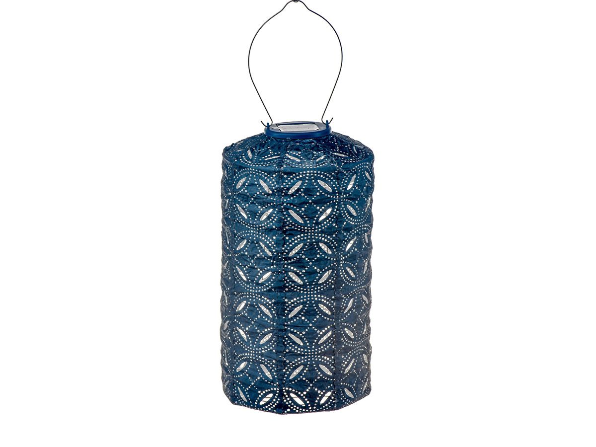 Solar Lampion Cylinder - Mandela Petrol - 18 cm