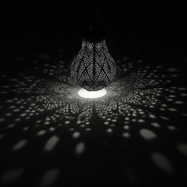 Solar Lampion - Ikat Petrol - 16 cm