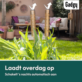 Solar Tuinstekers Metaal Goud - Set van 2 - 61 cm