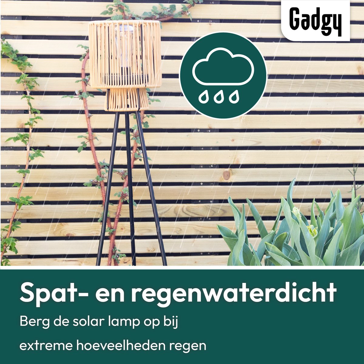 Solar Staande Lamp Driepoot – Bruin – 103 cm