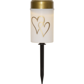Solar Graflicht - Candle Hearty White - 12 cm