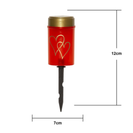 Solar Graflicht - Candle Hearty Red - 12 cm