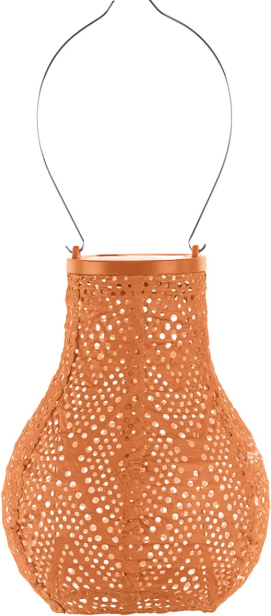 Solar Lampion Bulb - Ikat Orange - 16 cm