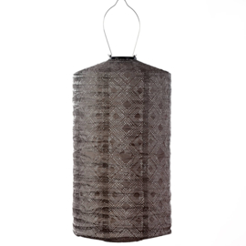 Solar Lampion Cylinder - Mosaic Taupe - 28 cm