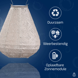 Solar Lampion Tulip - Topaze Light Taupe - 20 cm