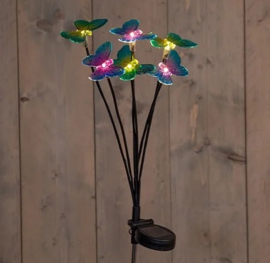 Solar Tuinsteker - 6 Vlinders - 69 cm