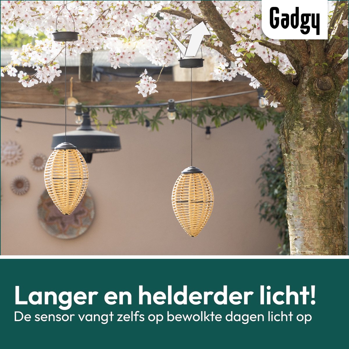 Solar Hanglampen Rattan – Set van 2