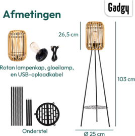 Solar Tripod Rotan - 103 cm