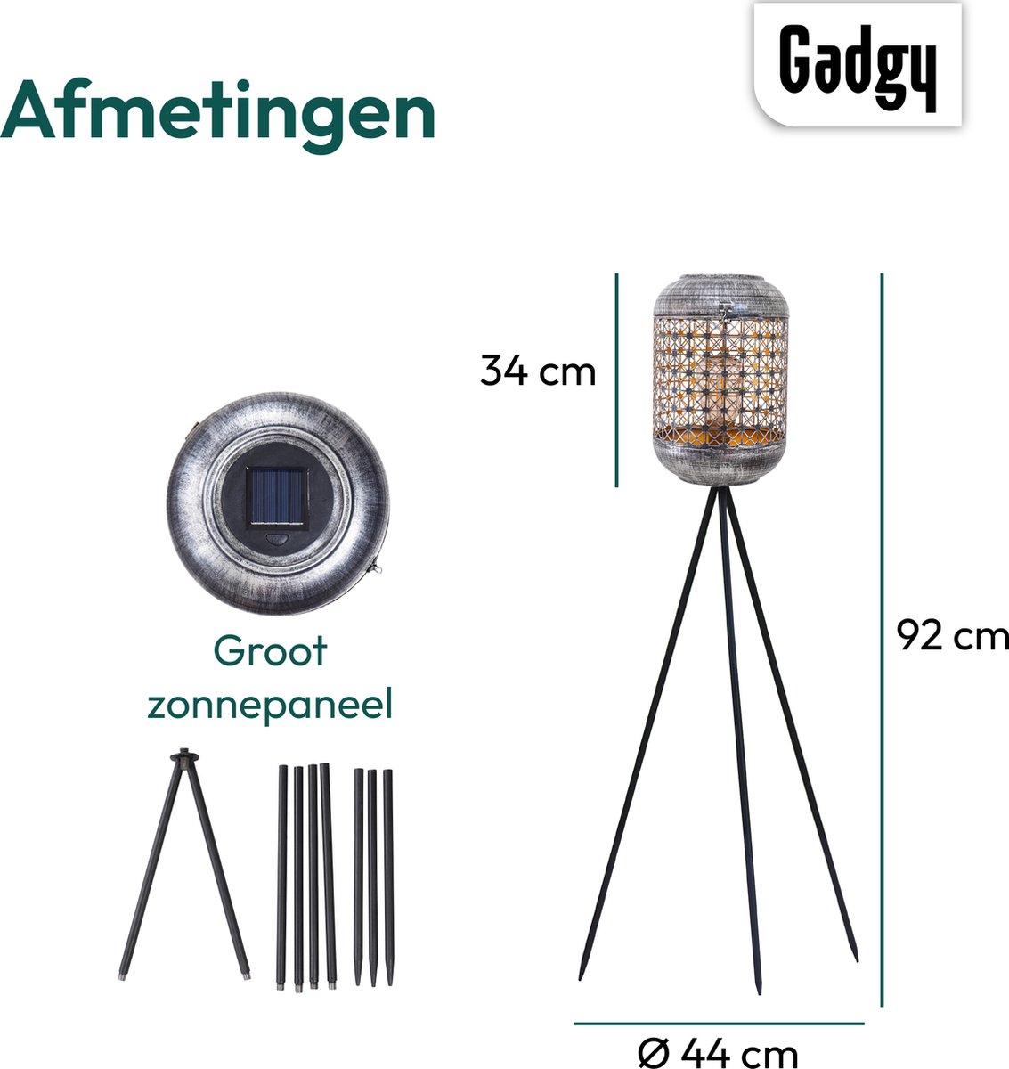 Solar Tripod Metaal – 92 cm