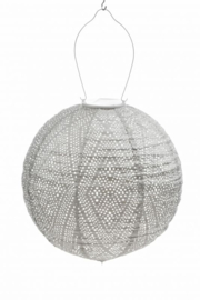 Solar Lampion Round - Ikat Light Taupe - 30 cm