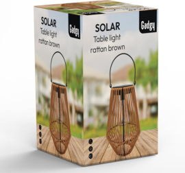 Solar Tafellamp Rotan - Bruin - 36 cm