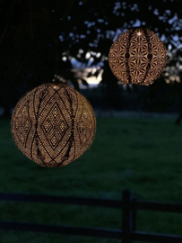 Solar Lampion Round - Ikat Light Taupe - 30 cm