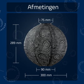 Solar Lampion Round - Paisley Dark Grey - 30 cm