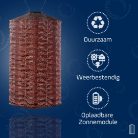 Solar Lampion Cylinder - Folia Copper - 28 cm
