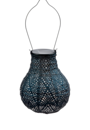 Solar Lampion - Ikat Petrol - 16 cm