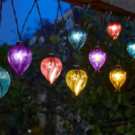 Solar Lichtsnoer - Regenboog Ballonnen - 10 Hanglampjes