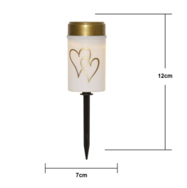 Solar Graflicht - Candle Hearty White - 12 cm