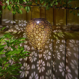 Lampe à suspension solaire – Zahra – bronze