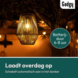 Solar Rotan Tafellamp – 36 cm