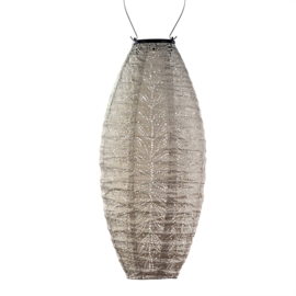 Solar Lampion Long Oval - Folia Light Taupe - 20 cm