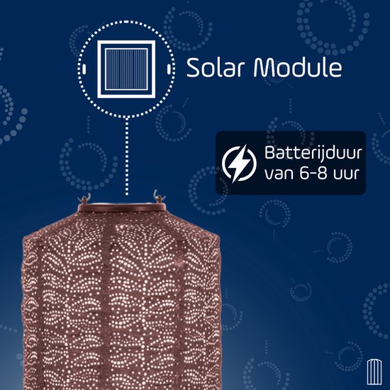 Solar Lampion Cylinder - Folia Plum - 18 cm