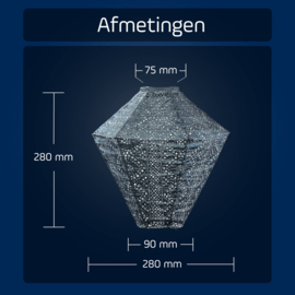 Solar Lampion Diamond - Lace Grey Blue - 28 cm