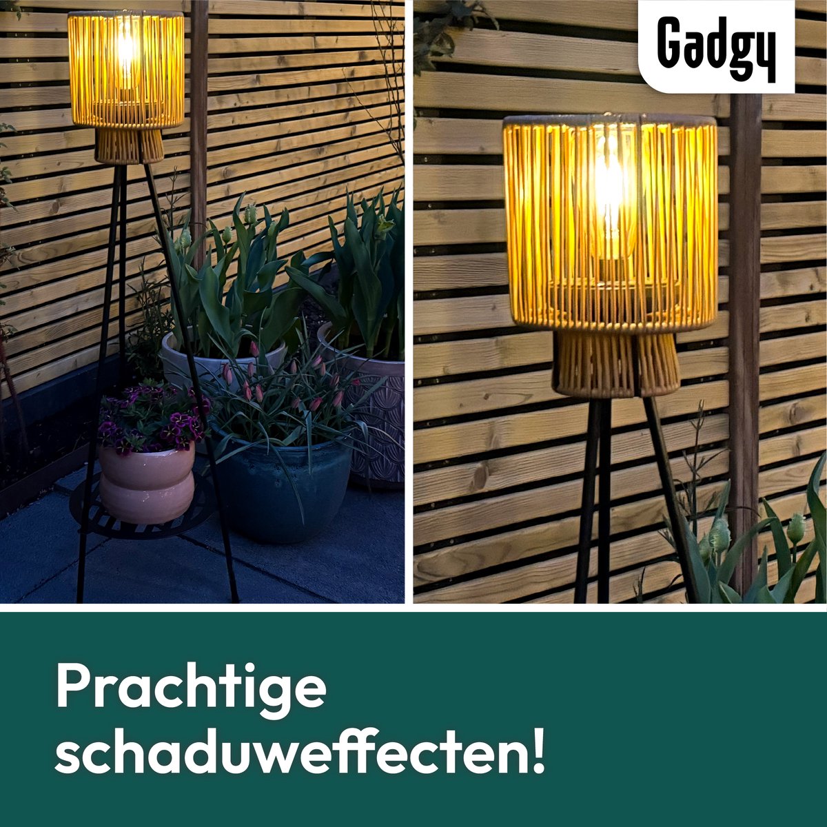 Solar Staande Lamp Driepoot – Bruin – 103 cm