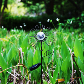 Metallblume - Leuchtendes Herz - Solar Gartenstecker