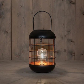 Solar Tafellamp/Hanglamp Retro - Metaal Zwart 26,5 cm