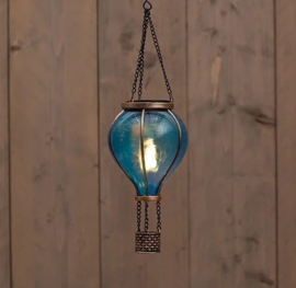 Solar Luchtballon - Met Vlameffect - Blauw 36 cm