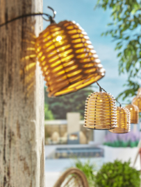 Solar Lichtsnoer Rattan – 10 Hanglampjes – 1,8 m