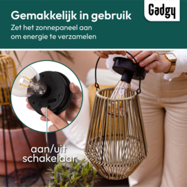 Solar Rotan Tafellamp – 36 cm