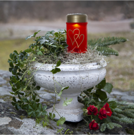 Solar Graflicht - Candle Hearty Red - 12 cm