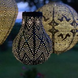 Solar Lampion - Ikat Petrol - 16 cm