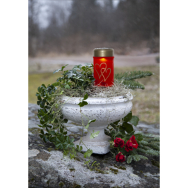 Solar Graflicht - Candle Hearty Red - 12 cm