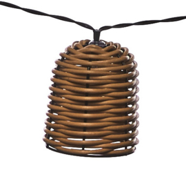Solar Lichtsnoer Rattan – 10 Hanglampjes – 1,8 m
