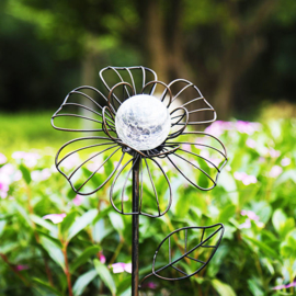 Metallblume - Leuchtendes Herz - Solar Gartenstecker