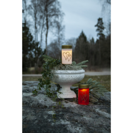 Solar Graflicht - Candle Hearty White - 12 cm