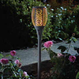 Lampe torche de jardin - Effet flamme - Solaire