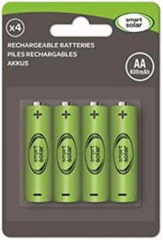 Oplaadbare AA batterijen voor solar lamp - 1.2V 600mAh - Set van 4