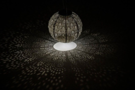 Solar Lampion Round - Ikat Light Taupe - 30 cm