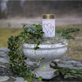 Solar Graflicht - Candle Hearty White - 12 cm